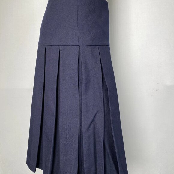 Shushu/Tong Women’s A-Line Pleated Skirt – Navy Blue - Picture 6 of 9